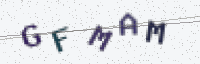 Fünf verzerrte Buchstaben und Ziffern